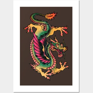 OldSalt American Traditional Dragon Posters and Art